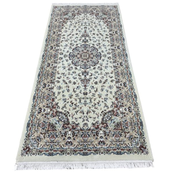 200 × 100cm Ivory & Beige Flower Medallion Area Rug