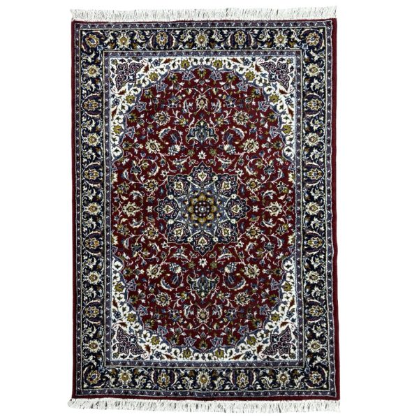 210 × 140cm Burgundy Persian Floral Medallion Rug