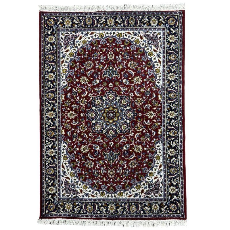 210 × 140cm Burgundy Persian Floral Medallion Rug