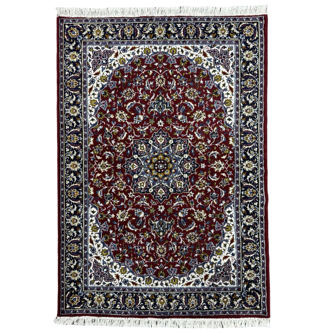 210 × 140cm Burgundy Persian Floral Medallion Rug