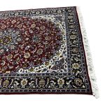 210 × 140cm Burgundy Persian Floral Medallion Rug