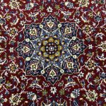 210 × 140cm Burgundy Persian Floral Medallion Rug
