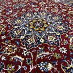 210 × 140cm Burgundy Persian Floral Medallion Rug