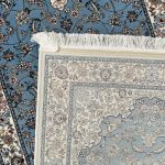 500 x 80 cm Premium Sky Blue Isfahan Runner Rug - Image 8