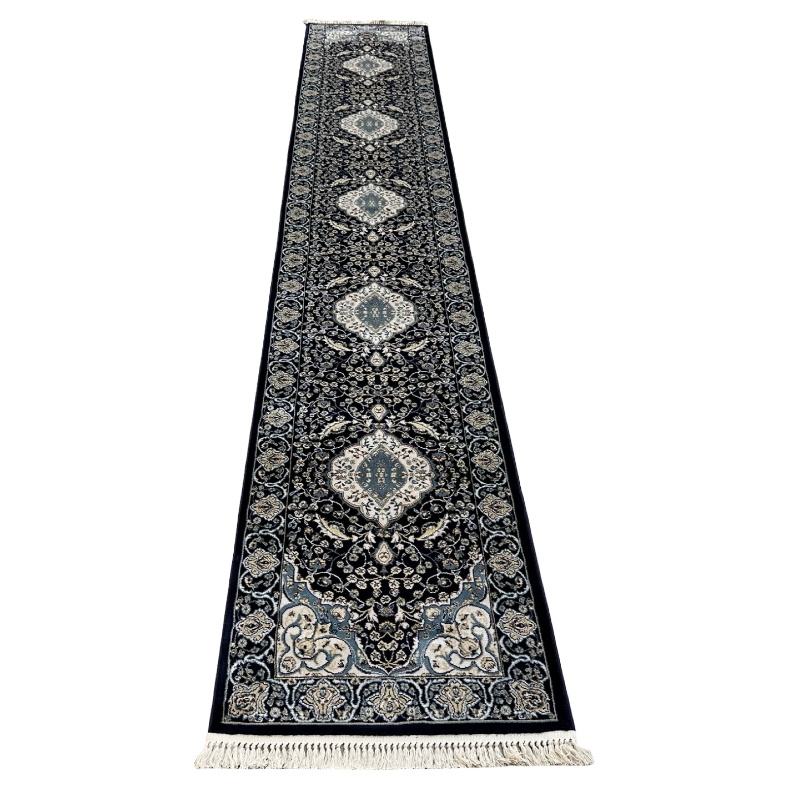 5000 x 800231_1 500 x 80cm Navy Persian Classic Style Runner Rug - Image 1