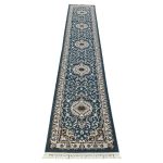 500 x 80 cm Blue Traditional Floral Arabesque Runner Rug