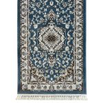 500 x 80 cm Blue Traditional Floral Arabesque Runner Rug - Image 6