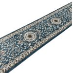 500 x 80 cm Blue Traditional Floral Arabesque Runner Rug - Image 4