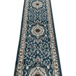 500 x 80 cm Blue Traditional Floral Arabesque Runner Rug - Image 3