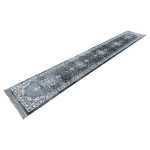 500 x 80 cm Charcoal Grey Oriental Medallion Runner Rug - Image 2