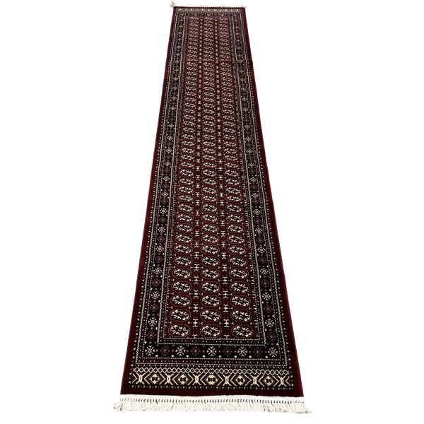 500 x 80 cm Red & Beige Bukhara Thik Pile Runner Rug