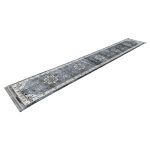 500 x 80cm Grey Oriental Floral Medallion Runner Rug - Image 2