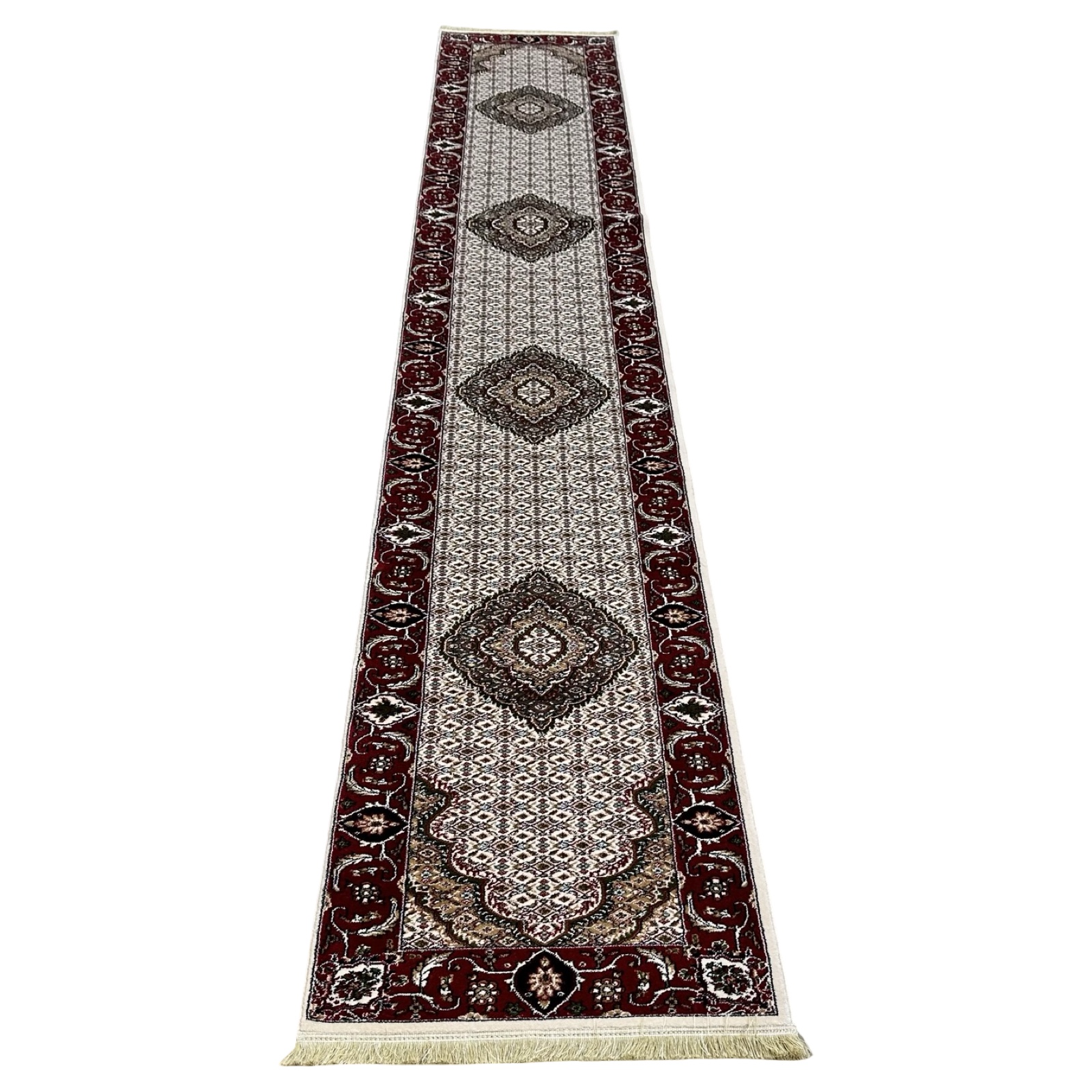 5000 x 800231bsjs_38 500 x 80 cm Cream Persian Tabriz Style Runner Rug - Image 1
