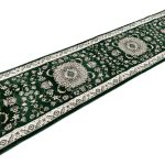 500 x 80cm Green Persian Isfahan Design Runner Rug - Image 4