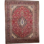 393 x 294cm Hand Knotted Persian Kashan – Red Wool Rug