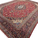 393 x 294 cm Hand Knotted Persian Kashan Red Wool Rug