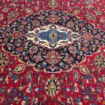 393 x 294 cm Hand Knotted Persian Kashan Red Wool Rug