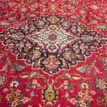 383 x 293 cm Hand-Knotted Red Persian Kashan Wool Rug - Image 3