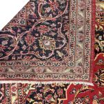 383 x 293 cm Hand-Knotted Red Persian Kashan Wool Ru