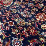 380 x 265cm Hand Knotted Floral Persian Kashan – Navy Wool Rug