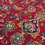 370 x 270 cm Signed Hand-Knotted Red Persian Kashan Wool Rug
