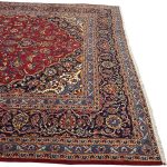 370 x 270 cm Signed Hand-Knotted Red Persian Kashan Wool Rug