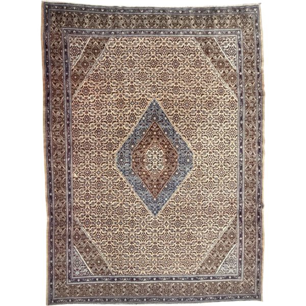 356 x 256 cm Hand-Knotted Vintage Persian Bidjar Wool Rug