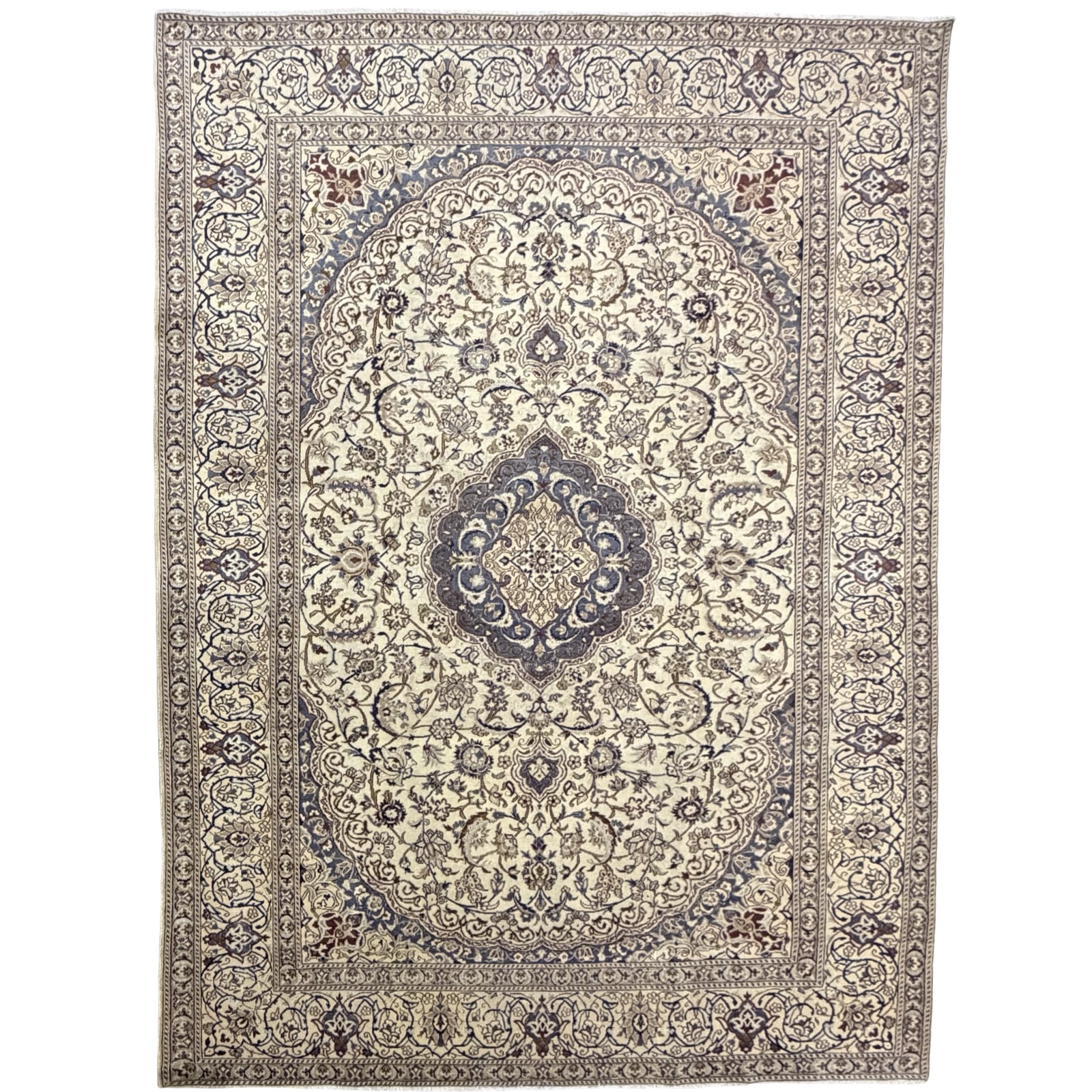 61911_18 350 x 245cm Vintage Hand-Knotted Persian Nain 9La Rug – Wool Rug