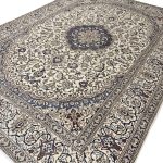 350 x 245cm Vintage Hand-Knotted Persian Nain 9La Rug – Wool Rug - Image 2