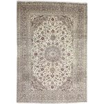 354 x 238cm Hand Knotted Persian Kashan – Ivory Wool Rug