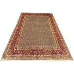 345 x 240 cm Ivory & Red Persian Moud Wool & Silk Hand Knotted Rug - Image 2