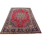 345 x 255cm Hand Knotted Vintage Persian Tabriz Wool – Red Rug - Image 3
