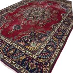 345 x 255cm Hand Knotted Vintage Persian Tabriz Wool – Red Rug - Image 6