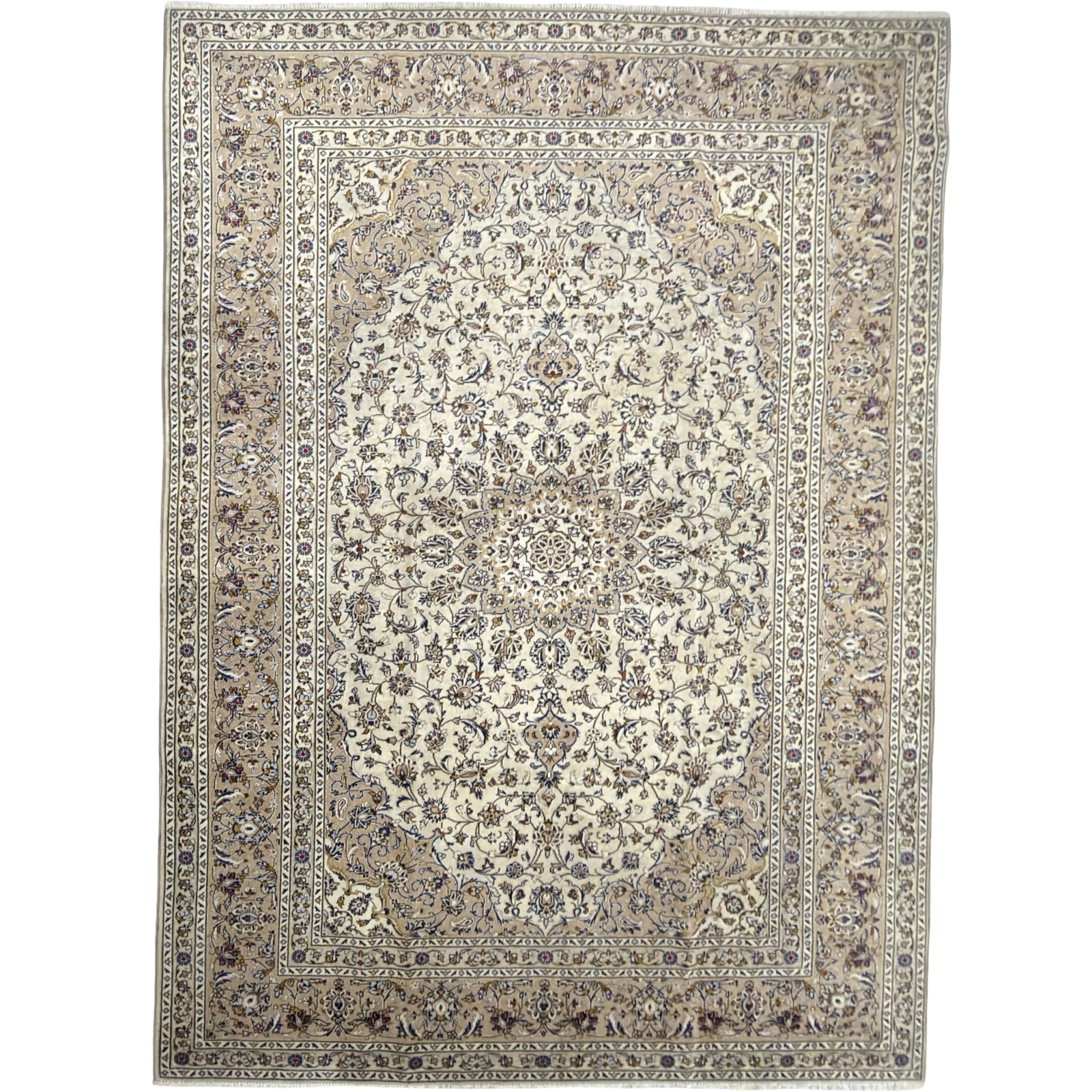 61911_76 345 x 243cm Hand Knotted Persian Kashan Floral – Wool Rug - Image 1