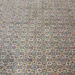 Ivory & Red Persian Moud Wool & Silk Hand Knotted Rug