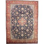 400 x 290 cm Hand-Knotted Sun-Washed Persian Sarough Navy Wool Rug