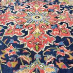 400 x 290 cm Hand-Knotted Sun-Washed Persian Sarough Navy Wool Rug