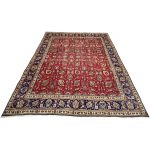 376 x 293 cm Hand-Knotted Vintage All-Over Persian Tabriz Red Wool Rug