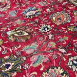376 x 293 cm Hand-Knotted Vintage All-Over Persian Tabriz Red Wool Rug