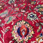 376 x 293 cm Hand-Knotted Vintage All-Over Persian Tabriz Red Wool Rug
