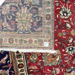 376 x 293 cm Hand-Knotted Vintage All-Over Persian Tabriz Red Wool Rug