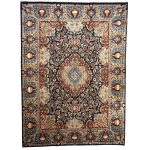 355 x 245cm Perspolis Hand-Knotted Persian Kashmar Wool Rug – Navy Blue & Red