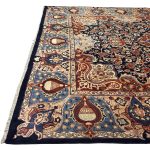355 x 245cm Perspolis Hand-Knotted Persian Kashmar Wool Rug – Navy Blue & Red