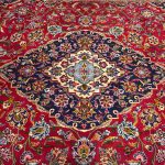 400 × 298 cm Vintage Hand-Knotted Persian Kashan Rug – Red Wool