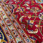 400 × 298 cm Vintage Hand-Knotted Persian Kashan Rug – Red Wool