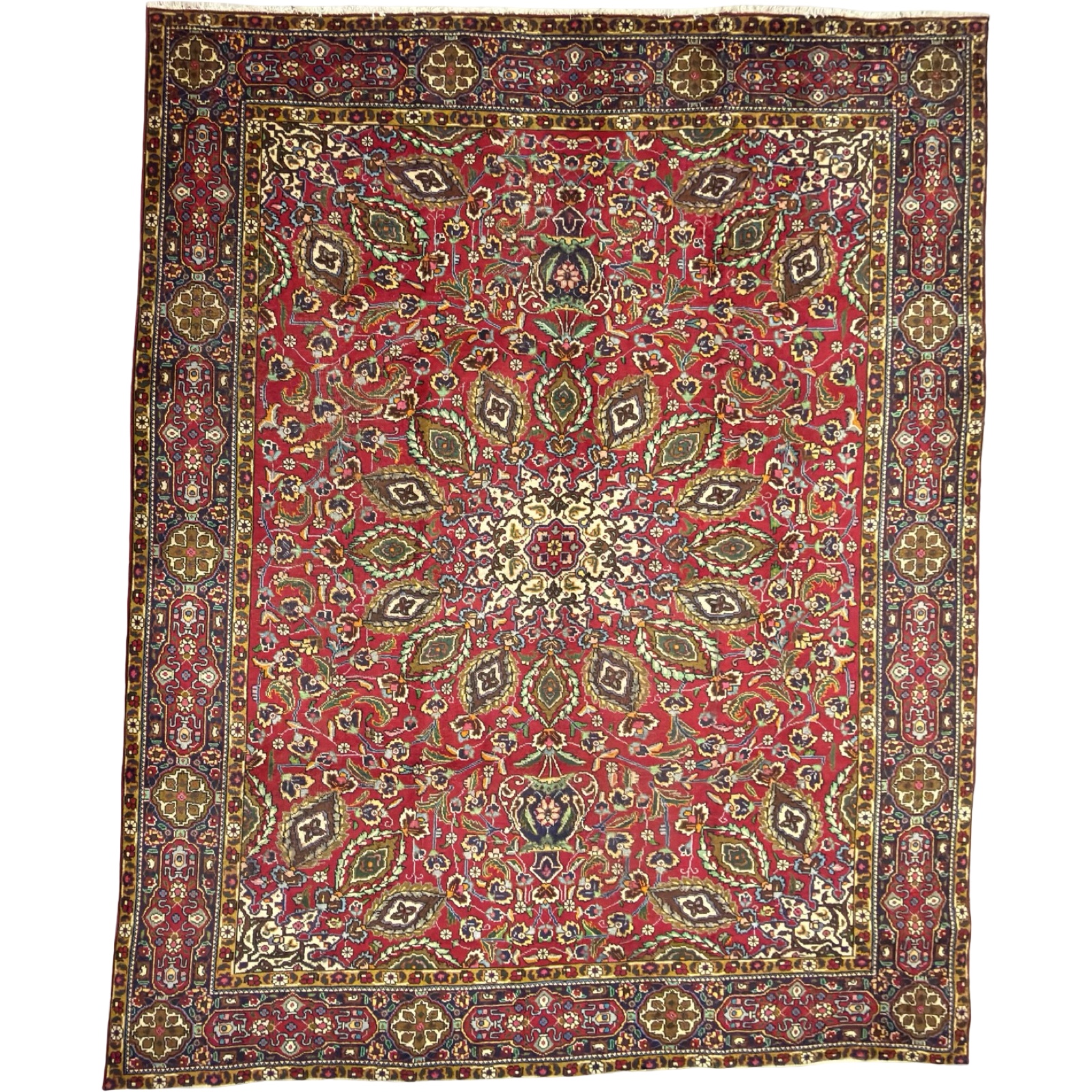7393000_2 (1) 383 × 285cm Vintage Red Hand-Knotted Persian Sheikh Safi Tabriz Rug