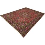 383 × 285cm Vintage Red Hand-Knotted Persian Sheikh Safi Tabriz Rug - Image 2