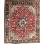 370 x 295 cm Hand-Knotted Geometric Persian Tabriz Wool Rug
