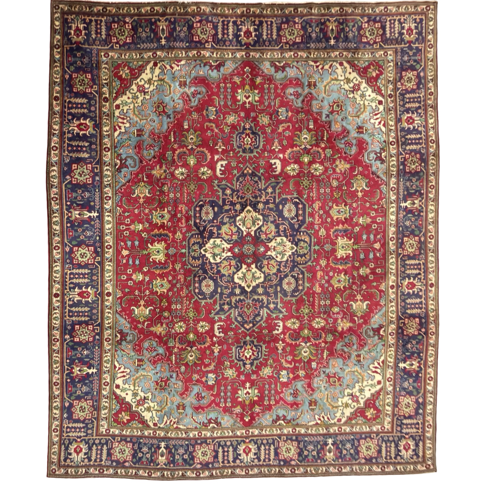7393000_30 370 x 295 cm Hand-Knotted Geometric Persian Tabriz Wool Rug