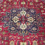 370 x 295 cm Hand-Knotted Geometric Persian Tabriz Wool Rug - Image 4